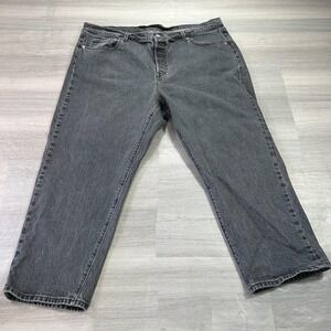 Levis 501 Jeans Womens 20W Gray Button Fly Straight Leg Stretch Denim Pants